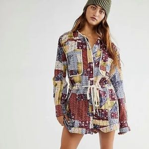 NEW Free People Short all Quilted Patchwork XS